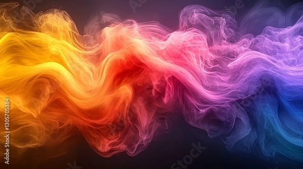 Fototapeta Abstract colorful smoke swirls, dynamic motion, vibrant background