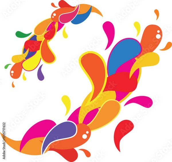 Fototapeta Vector illustration abstract splash colorfull flat design artwork