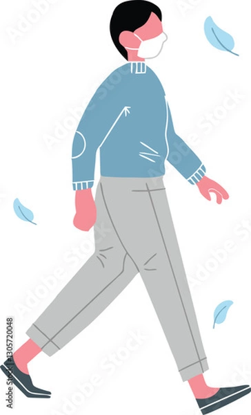 Fototapeta Vector illustration Flat character using mask
