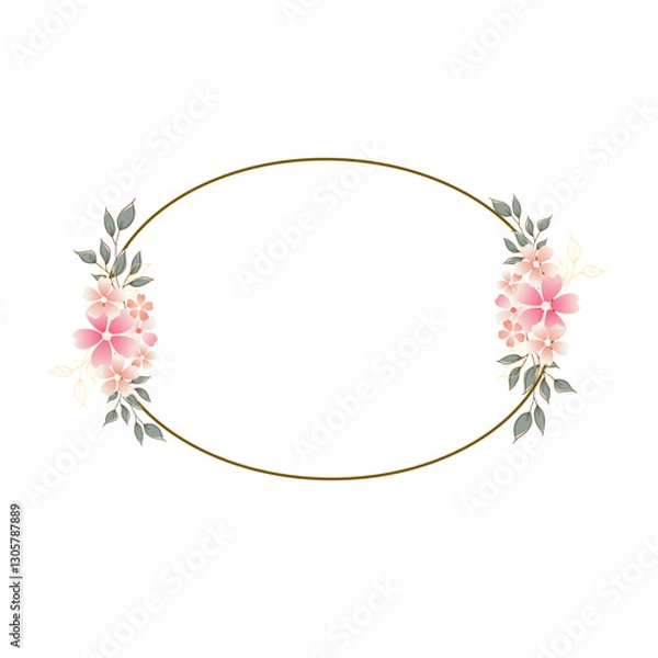 Obraz pink flower frame