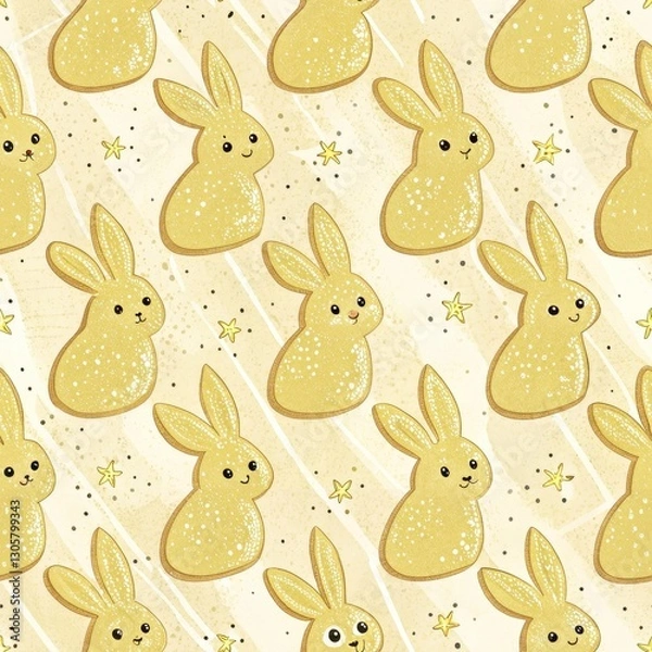 Fototapeta Seamless Easter Bunny Pattern Design Festive Spring Vibes Colorful Background Cute Illustration Whimsical Concept