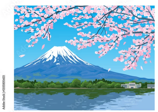 Fototapeta 桜と富士山