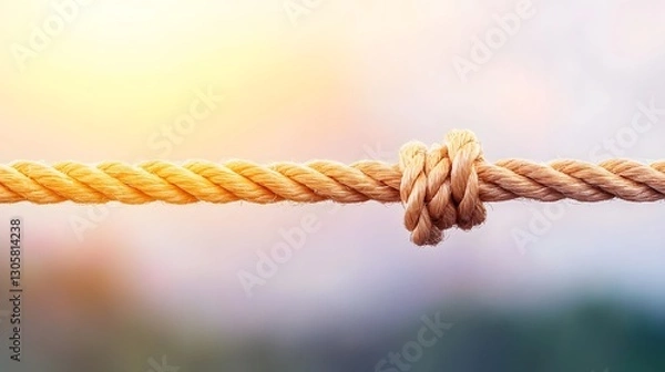 Fototapeta Overcoming Obstacles and Achieving Resilience through Rope and Knot