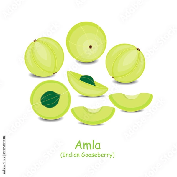 Obraz Amla-Indian gooseberry isolated on a white background