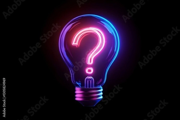 Fototapeta Glowing Question Mark in Light Bulb Concept for Engaging TikTok Logo Design