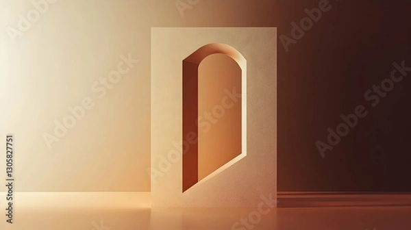 Fototapeta Numeric minimalist design with neutral backdrop