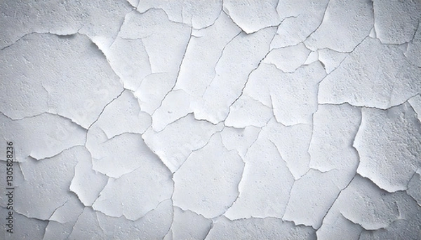 Obraz Cracked White Painted Wall Texture Background