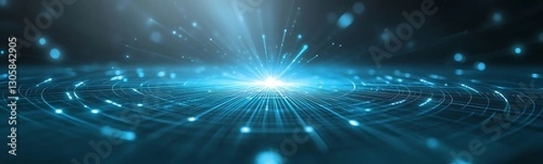 Fototapeta Futuristic AI-optimized wind power generation concept image featuring innovative renewable energy technologies.