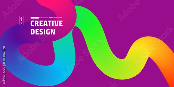 Fototapeta Abstract Colorful Waves Creative Design Background Graphic