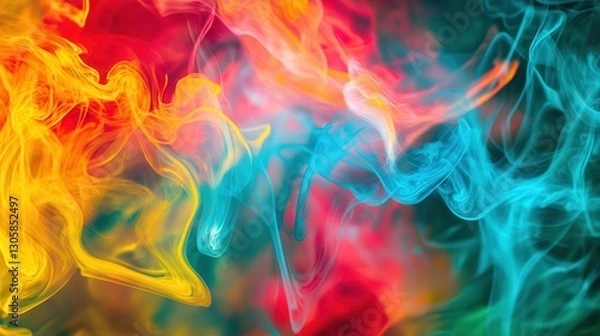 Fototapeta Vibrant abstract artwork features swirls of bright and colorful inks