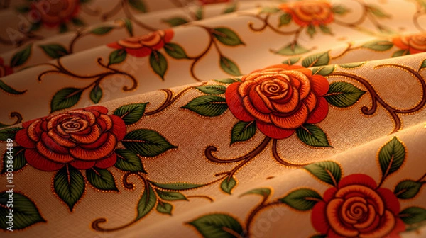 Obraz Vintage Damask Rose Textile