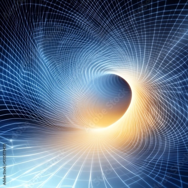 Obraz Infinite limits, abstract numerical vortex, glowing 3D render