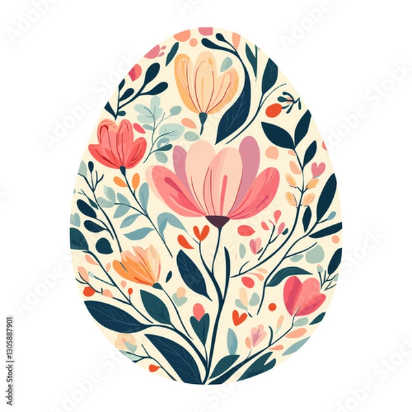 Fototapeta Flowers egg illustration easter vector