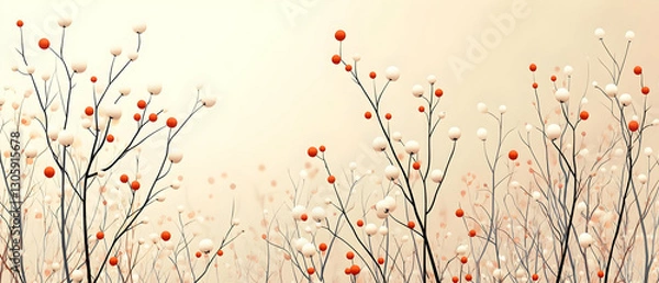 Obraz Winter berries field, soft light