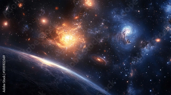 Fototapeta space background with stars