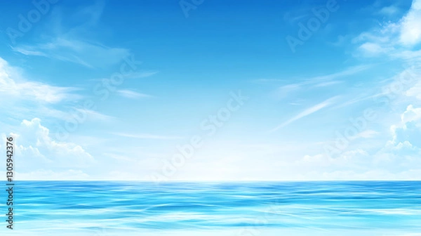 Fototapeta Calm ocean waves serene seascape digital artwork tranquil environment aerial view nature bliss