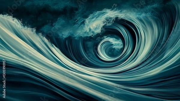 Fototapeta Abstract swirling ocean waves