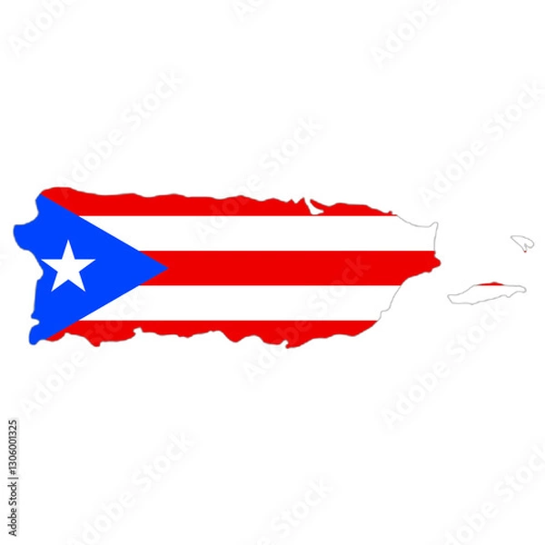 Obraz Puerto Rico flag on the map
