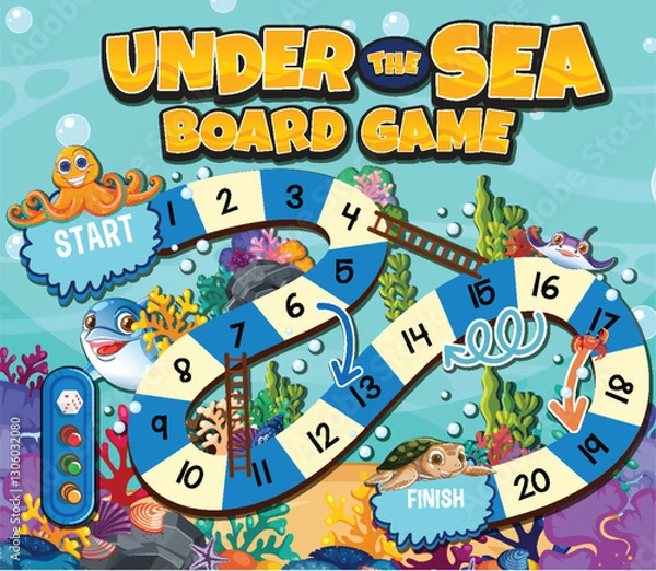 Fototapeta Under the Sea Adventure Board Game