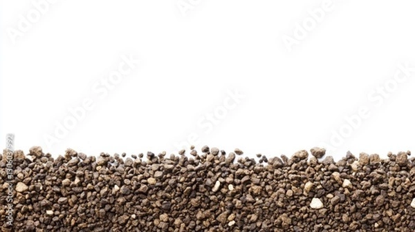 Obraz Soil Texture on White Background: Ideal for Agricultural and Gardening Designs