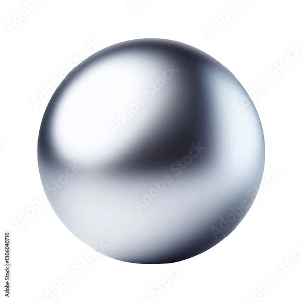 Obraz Metallic silver ball isolated on transparent background