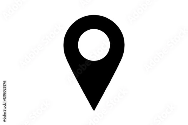 Obraz 3D map pointer icon with a yin-yang symbol representing balance harmony and peace