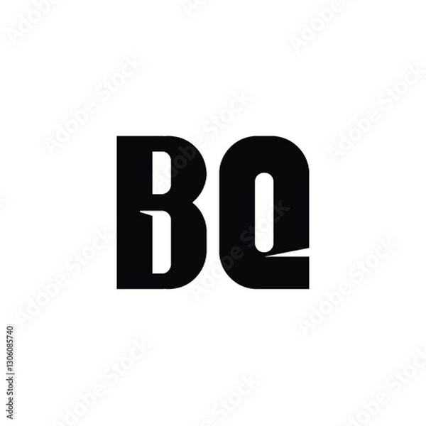 Fototapeta BQ monogram logo design letter text name symbol monochrome logotype alphabet character simple logo
