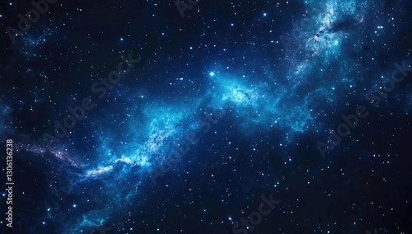 Obraz A stunning panoramic view of the Milky Way galaxy, showcasing its vast expanse and intricate patterns in deep space. The stars twinkle against an infinite black backdrop,