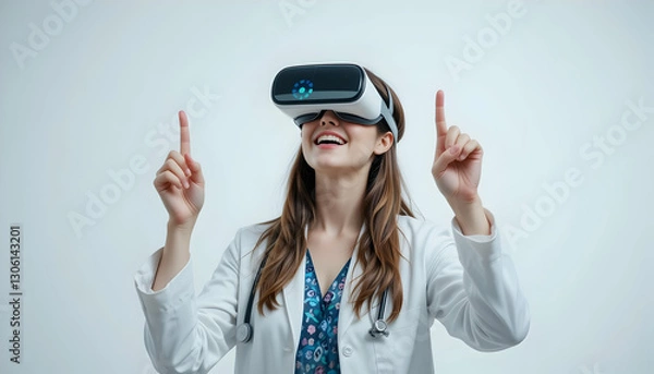 Obraz Doctor using VR Headset: Medical Virtual Reality