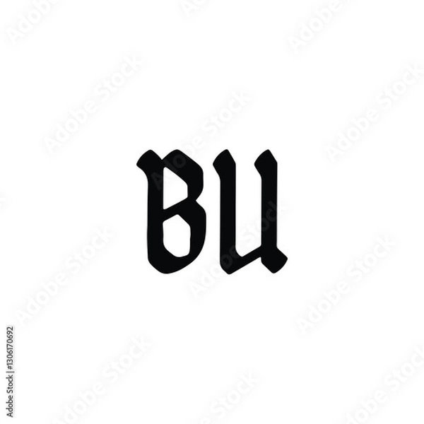 Fototapeta BU monogram logo design letter text name symbol monochrome logotype alphabet character simple logo