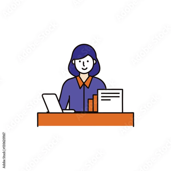 Obraz business man with chart