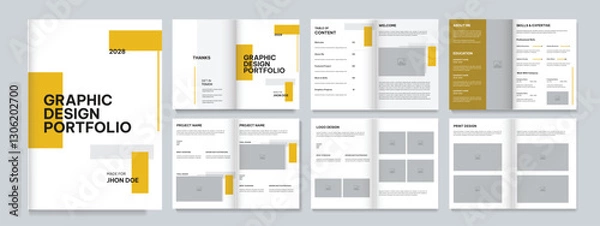 Obraz Graphic Design Portfolio Proposal Layout, Minimal Graphic design portfolio Template professional
