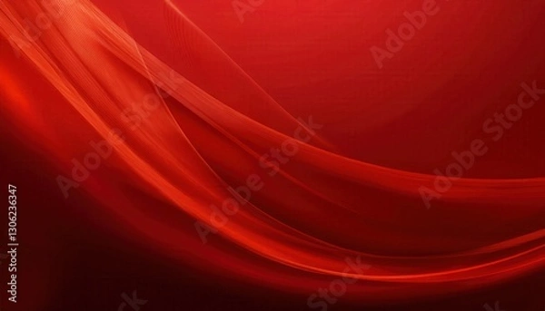 Fototapeta flowing red silk waves with smooth gradient texture, abstract digital background for elegant designs, branding, and decor

