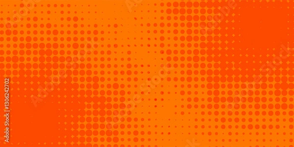Obraz Dots halftone orange color pattern gradient texture with technology digital background. Dots pop art comics modern