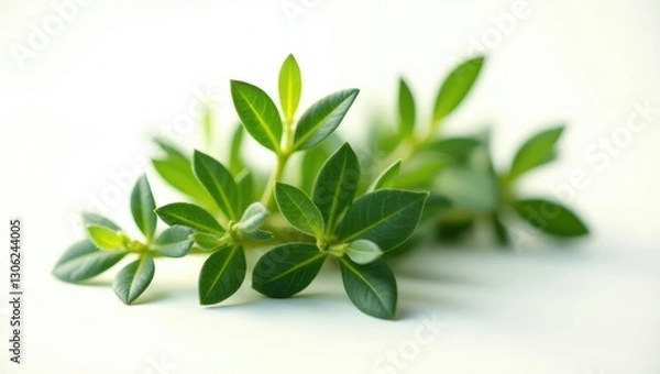 Fototapeta Tarragon leaves are separated against a white backdrop using a clipping path.