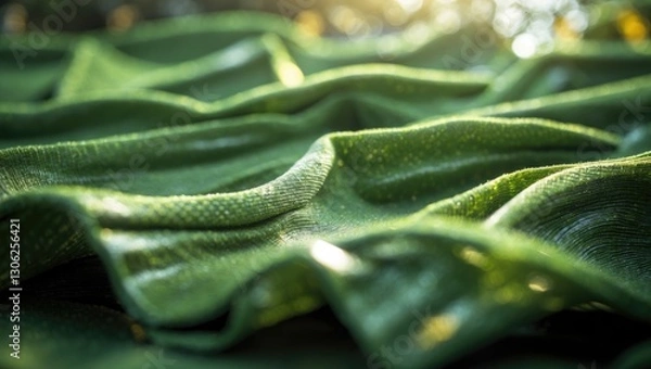 Fototapeta detailed view of artificial crumpled green grass