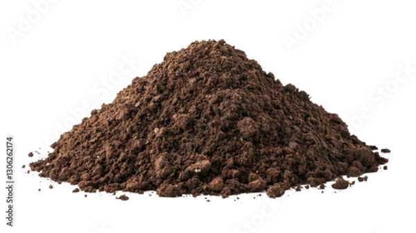 Fototapeta pile of soil isolated on white background