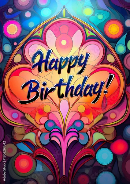 Obraz Happy Birthday on a colorful background.