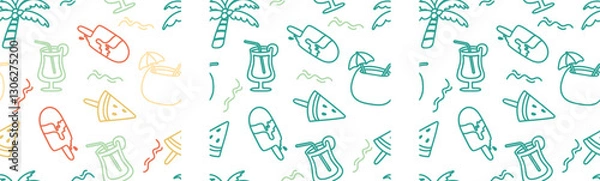 Fototapeta seamless summer pattern