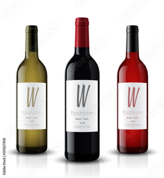 Obraz Mockup wine bottle. vector design.