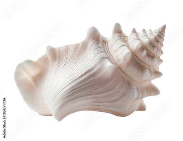 Fototapeta Pearl-colored seashell, transparent background PNG format, perfect for natural design and decoration use, fresh style, beautifully presented.