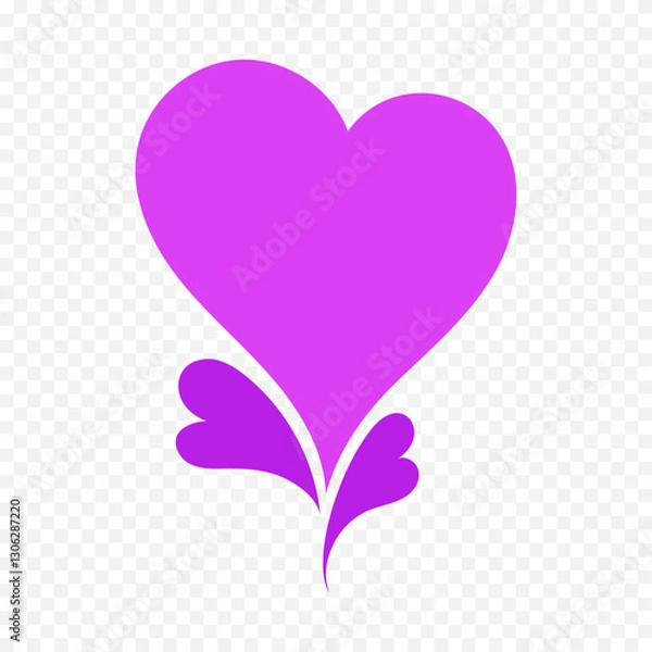 Fototapeta Hand drawn heart on white background. Valentines Day vector elements heart shapes love