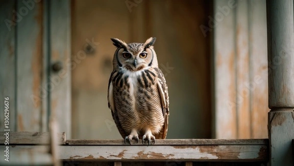 Obraz Owl Resting on the Veranda
