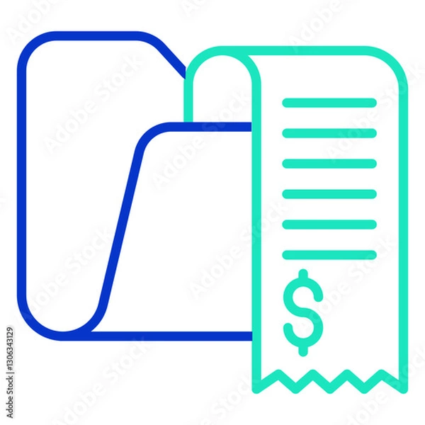 Fototapeta payment folders outline dual color icon