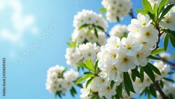 Obraz Majestic white flowering tree in the spring season.