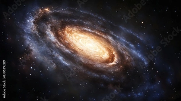 Fototapeta Galactic spiral formation outer space astronomy image cosmic environment wide-angle view celestial wonders for exploration