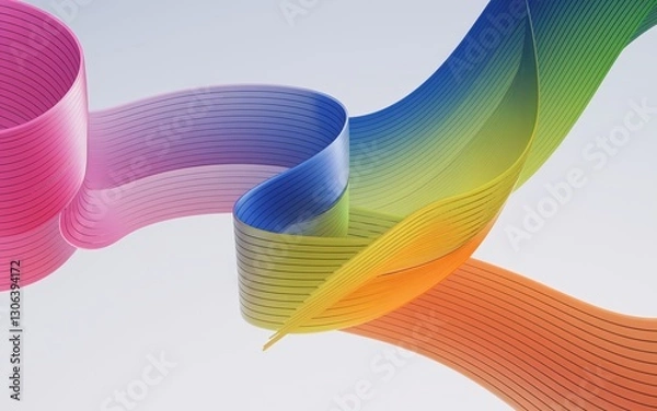 Fototapeta Colorful ribbon abstract design (1)