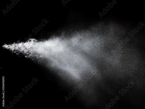 Fototapeta Spray water drop droplet steam fog air mist liquid sprayer fluid background black aerosol pump sprinkle fresh ‍ai