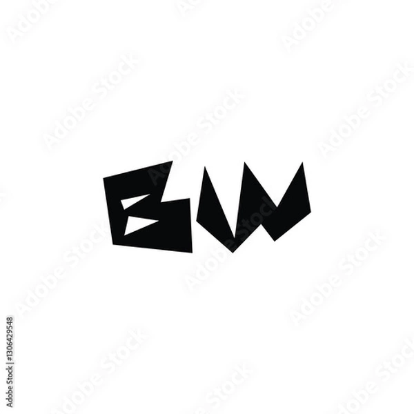 Obraz BW monogram logo design letter text name symbol monochrome logotype alphabet character simple logo