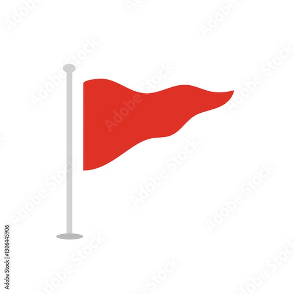 Fototapeta Red golf flags
